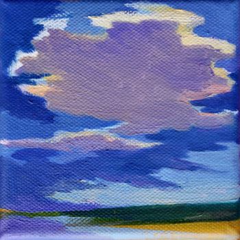 Peinture intitulée "nuage / soir" par Moé Yamakoshi, Œuvre d'art originale, Huile