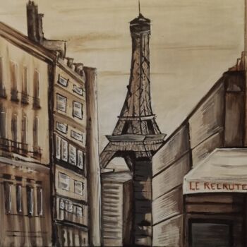 Schilderij getiteld "paris-recrutement.j…" door Mof, Origineel Kunstwerk, Acryl