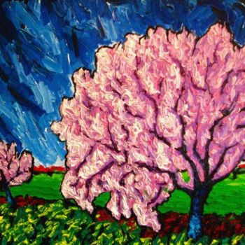 Painting titled "ORCHARDS' EDGE" by Pat Moffatt, Original Artwork