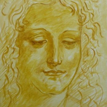 Pintura intitulada "Tête de femme d'apr…" por Mog, Obras de arte originais, Óleo