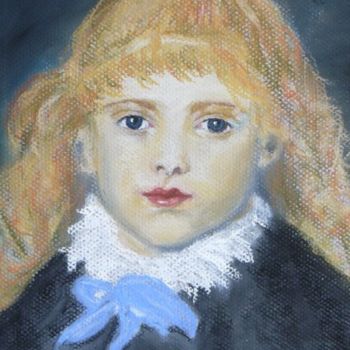 Pittura intitolato "Petite fille au rub…" da Mog, Opera d'arte originale, Olio