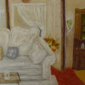 Painting titled "Chez Evelyne" by Mog, Original Artwork, Oil