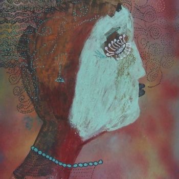 Peinture intitulée "l'africaine" par Monik Guevel, Œuvre d'art originale