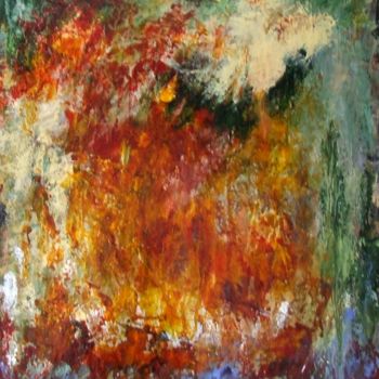 Painting titled "le feu" by Monik Guevel, Original Artwork