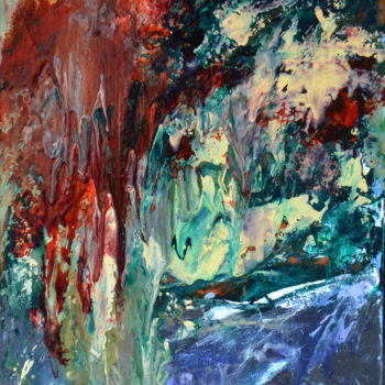 Painting titled "riviere-souterraine…" by Monik Guevel, Original Artwork