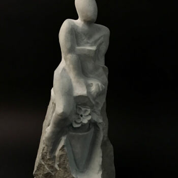 Sculpture titled "Care of your flower" by Mohamadhadi Danesh, Original Artwork, Stone