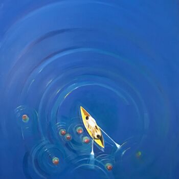Malerei mit dem Titel "Blue silence" von Mohamadhadi Danesh, Original-Kunstwerk, Öl
