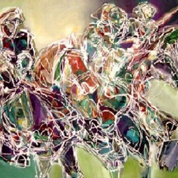 Pintura intitulada "cavaliers1" por Mohamed Barrak, Obras de arte originais