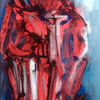 Painting titled "rouge2" by Mohamed Barrak, Original Artwork