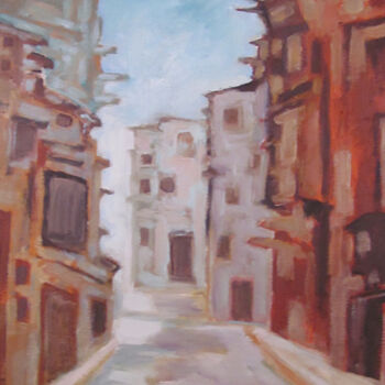 Pintura intitulada "Paysage urbain" por Mohamed Berkane, Obras de arte originais, Óleo
