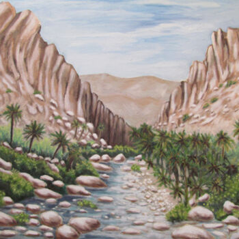 Pintura intitulada "Les gorges d'El Kan…" por Mohamed Berkane, Obras de arte originais, Óleo