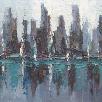 Painting titled "Marine 02" by Mohamed Berkane, Original Artwork, Oil