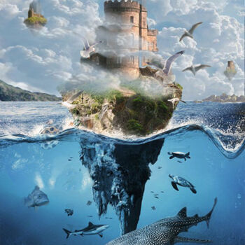 Digitale Kunst getiteld "du fond de l'ocean" door Mohamed Berkane, Origineel Kunstwerk