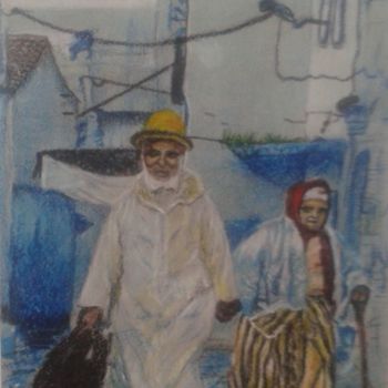 Drawing titled "les deux vieux du p…" by Moumouh, Original Artwork, Chalk