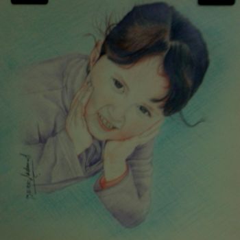 Drawing titled "petit fille" by Moumouh, Original Artwork, Pencil