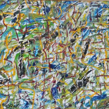 Painting titled "Abstraction libre" by Mohamed Ferkous, Original Artwork