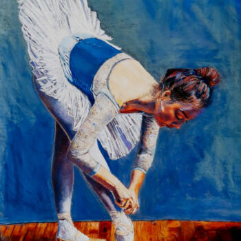 Malerei mit dem Titel "Ballerina" von Mohamed Lazreg, Original-Kunstwerk, Pastell