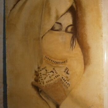 Impressões e gravuras intitulada "Femme au Haik ( Fem…" por Mohamed Nadjib Bensaid, Obras de arte originais, Pigmentos