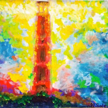 Painting titled "The lighthouse" by Mohamed Salem, Original Artwork, Acrylic