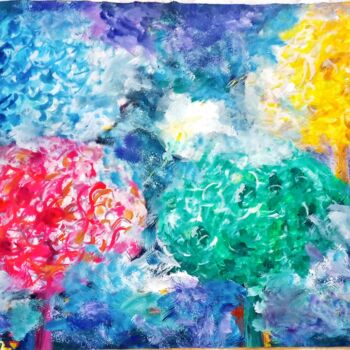 Painting titled "The four seasons" by Mohamed Salem, Original Artwork, Acrylic