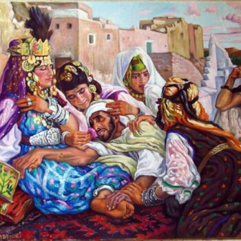 Painting titled "esclave d amour  d…" by Mohamed Yazid Kaddouri, Original Artwork, Oil