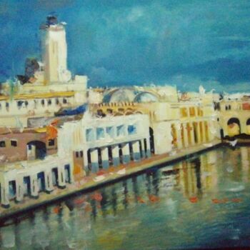 Painting titled "alger le port" by Mohamed Yazid Kaddouri, Original Artwork