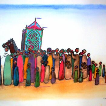Pittura intitolato "fête de mariage" da Mohammed Chaara, Opera d'arte originale