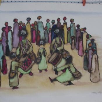 「Guenawas」というタイトルの絵画 Mohammed Chaaraによって, オリジナルのアートワーク