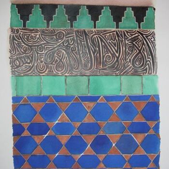 Peinture intitulée "Mosaiques" par Mohammed Chaara, Œuvre d'art originale