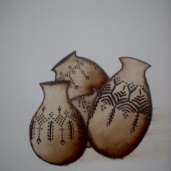Malerei mit dem Titel "poterie" von Mohammed Chaara, Original-Kunstwerk