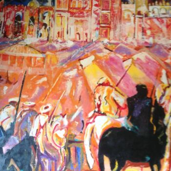 Malerei mit dem Titel "Chez ali" von Mohammed Rachid Iraqi, Original-Kunstwerk