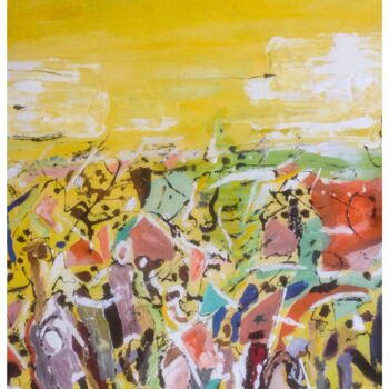 Peinture intitulée "Marche verte" par Mohammed Rachid Iraqi, Œuvre d'art originale, Huile