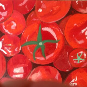 Peinture intitulée "Tomate marocaine" par Mohammed Rachid Iraqi, Œuvre d'art originale, Huile