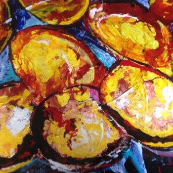 Painting titled "Citrines" by Mohammed Rachid Iraqi, Original Artwork