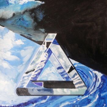 Pintura intitulada "sea and sky" por Mohammed Rachid Iraqi, Obras de arte originais, Óleo