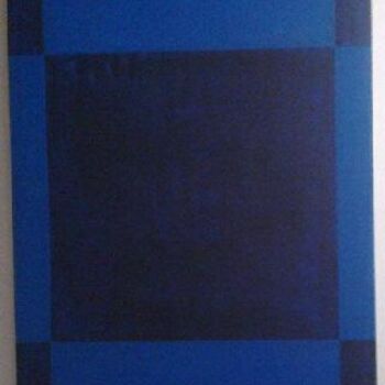 Painting titled "01-Abstraction Bleu…" by Mohammed Rahmouni, Original Artwork, Oil