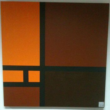 Painting titled "09-Abstraction Geom…" by Mohammed Rahmouni, Original Artwork, Oil