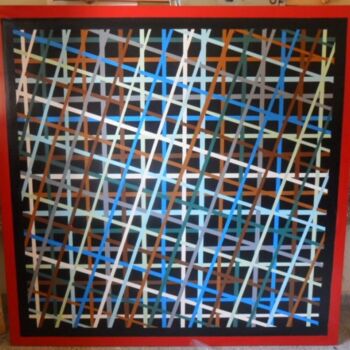 Painting titled "06-Coulures-05-02" by Mohammed Rahmouni, Original Artwork, Oil