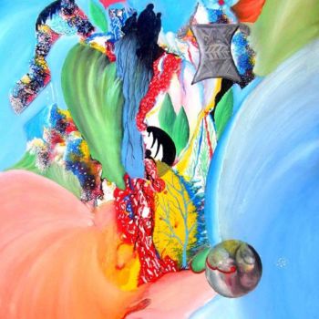 Malerei mit dem Titel "Marche Amazigh" von Mohammed Saoud, Original-Kunstwerk