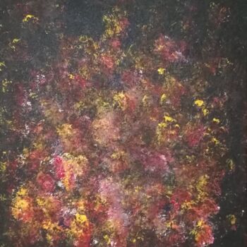 Painting titled "Implosion florale" by Mohand, Original Artwork, Acrylic Mounted on Wood Stretcher frame