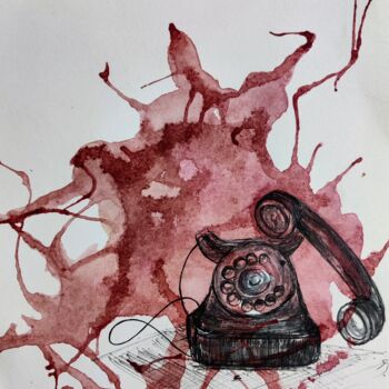 Painting titled "Ghost of unsaid thi…" by Mohita Garg, Original Artwork, Watercolor