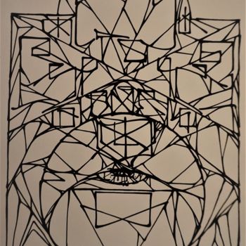 Drawing titled "vitrail" by E.729, Original Artwork, Ink