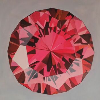 Painting titled "Pink diamond" by Moin Uddin, Original Artwork, Acrylic