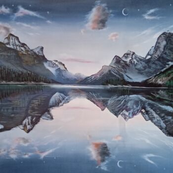Painting titled "Majestic reflections" by Moin Uddin, Original Artwork, Acrylic
