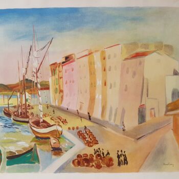 Printmaking titled "St TROPEZ" by Moïse Kisling, Original Artwork, Lithography