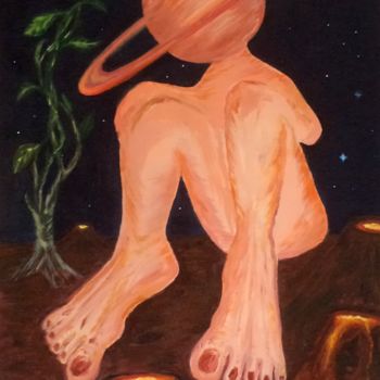 Pintura titulada "solidão dos mundos,…" por Terralonge, Obra de arte original, Acrílico