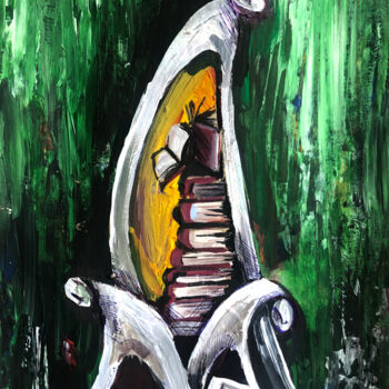 Schilderij getiteld "The reader" door Mokhinur Fakhri, Origineel Kunstwerk, Acryl
