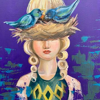 绘画 标题为“Madam Bird” 由Mokhinur Fakhri, 原创艺术品, 油
