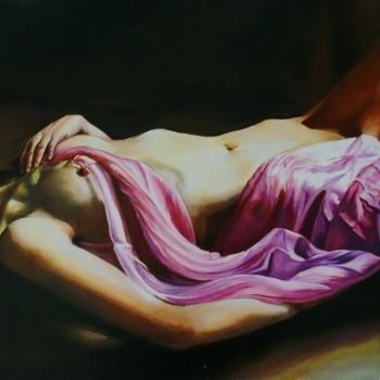 Peinture intitulée "nu sans provocation" par Yves Molac, Œuvre d'art originale