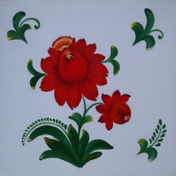 Painting titled "Цветы" by Sergey Sergienko, Original Artwork, Acrylic
